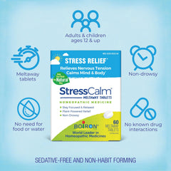 Boiron StressCalm being used by an adult on the go for focus.