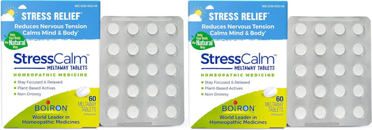 Boiron StressCalm pack of 2 shown for daily calm without drowsiness