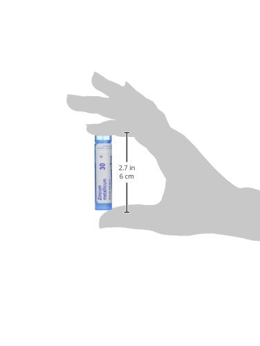 Boiron Zincum Metallicum 30C pellets dissolve under the tongue for quick use.