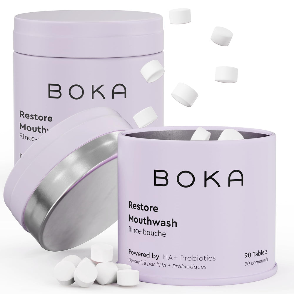 Boka travel mouthwash tablets mint, pack-2-90-pcs for on-the-go freshness