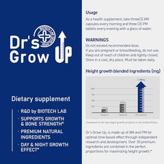 Grow Up PM tablets pictured with D3 and MK-7 icons.