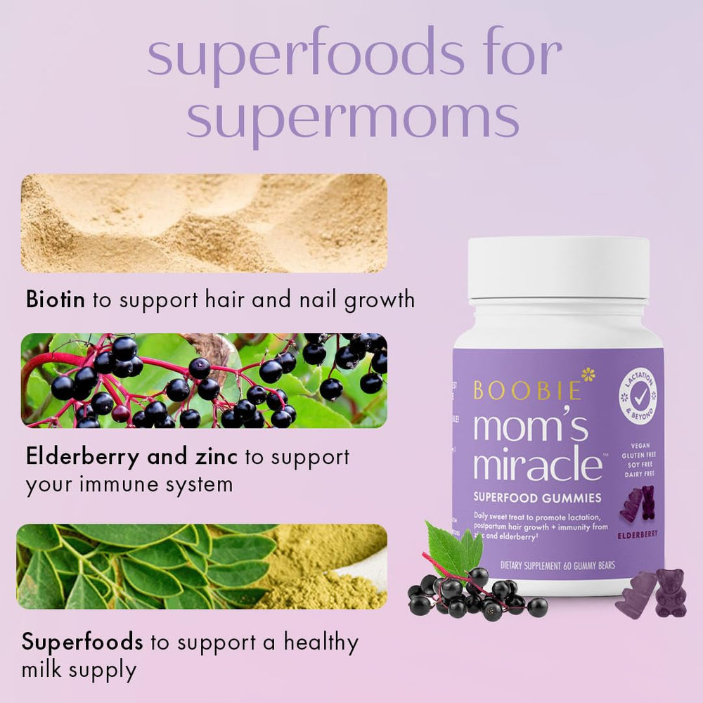 Boobie Bears moringa ingredient panel for natural milk support.