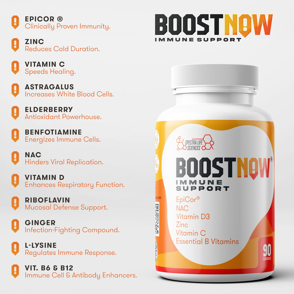 BoostNow Epicor 500mg fermented ingredient closeup highlights immune-support potential.