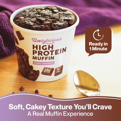 Bootylicious Double Chocolate muffin in microwave ready moment.