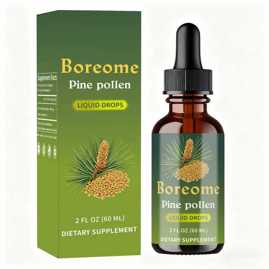 Boreome Pine Pollen Tincture bottle for daily energy support and overall vitality.