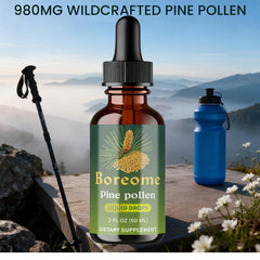 Boreome Pine Pollen Tincture lifestyle use scene for daily wellness.