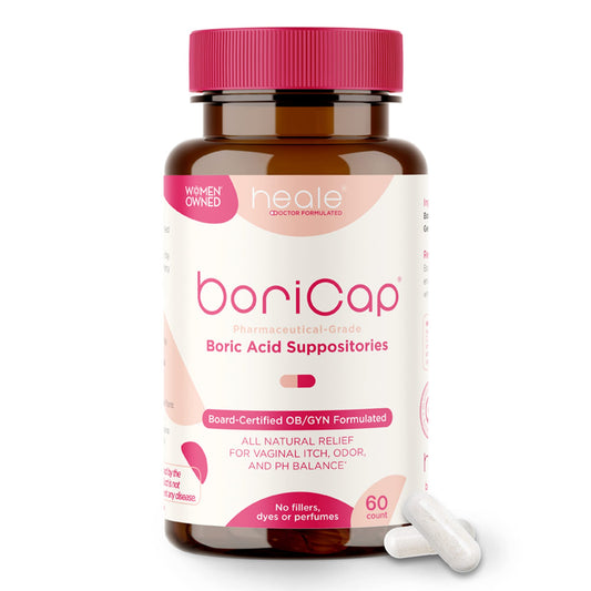 BoriCap Heale boric acid suppositories bottle with capsules for daily use
