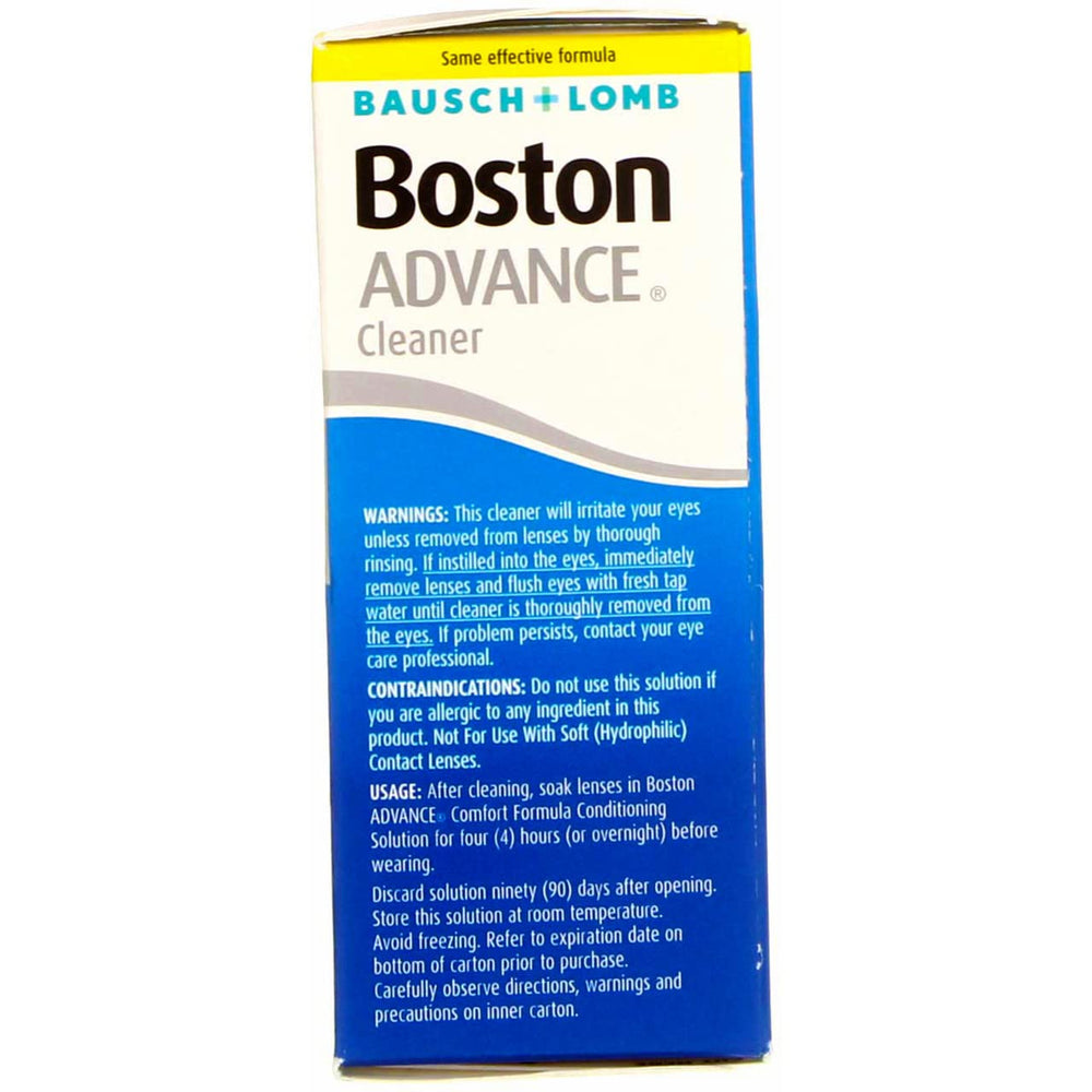 Labeled cap design aids accurate cleaner identification during lens care.
