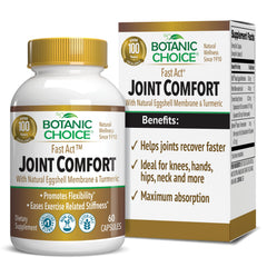 Botanic Choice Fast Act Joint Comfort bottle with capsules for daily joint support.