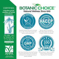 Botanic Choice Mega Fruits & Veggies nutrition facts panel outlines serving size and content.