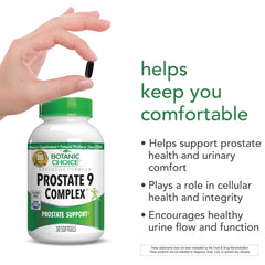 Botanic Choice Prostate 9 Complex softgels ready for daily use.