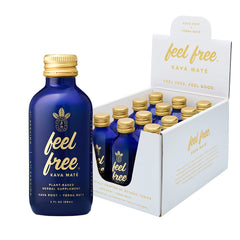 Botanic Tonics Kava Mate bottle on a clean counter for a balanced energy boost.