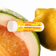 Boy Smells Citrus Sniffer nasal stick aroma experience on the go.