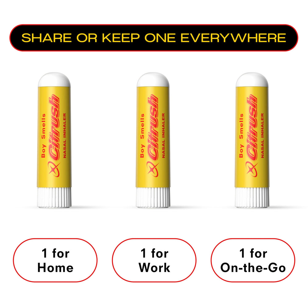 Boy Smells Citrus Sniffer nasal stick travel-friendly design.