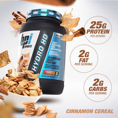 BPI Sports Hydro HD nutrition facts closeup highlighting protein content