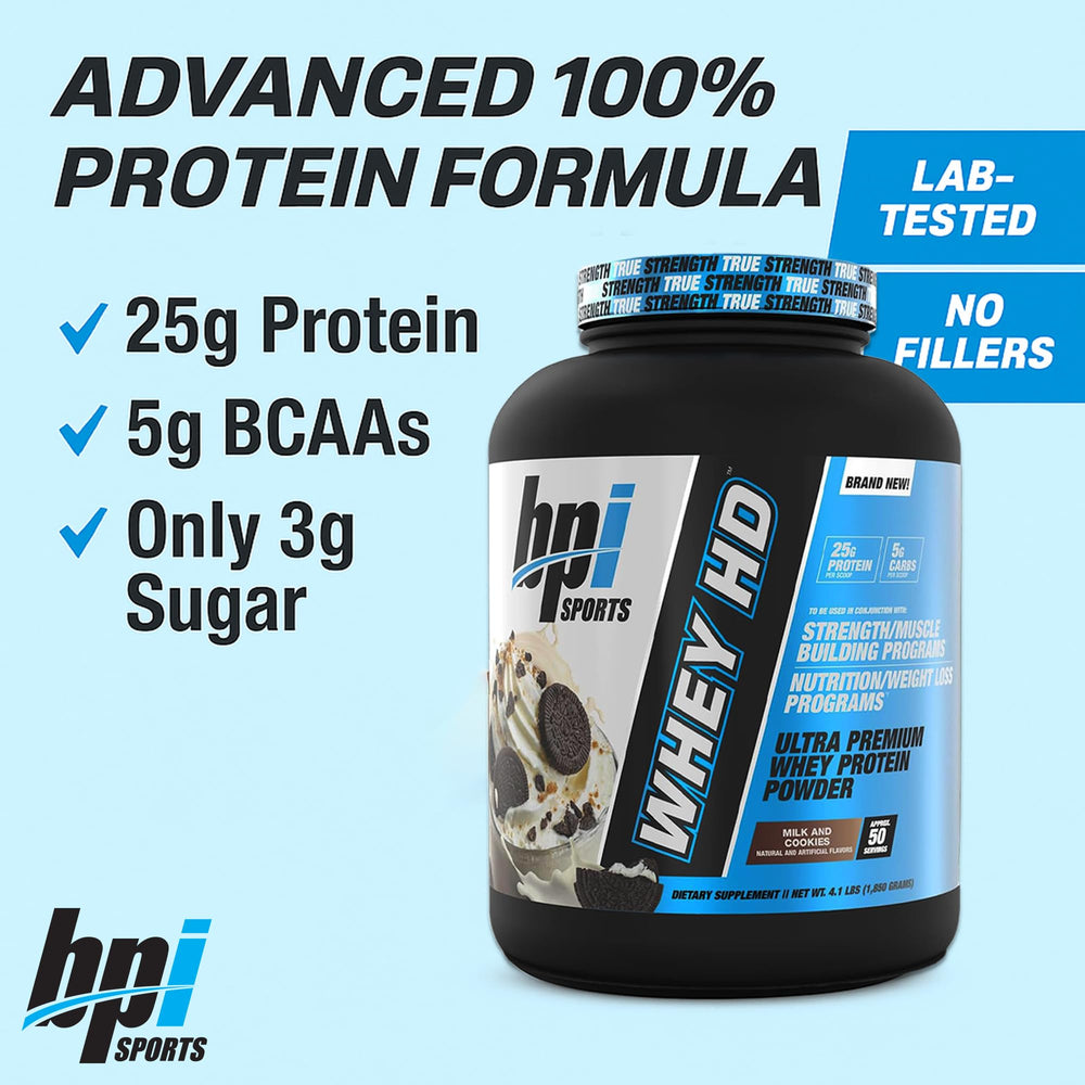 Milk and Cookies Whey HD shake in a glass demonstrates flavorful post-workout fuel.