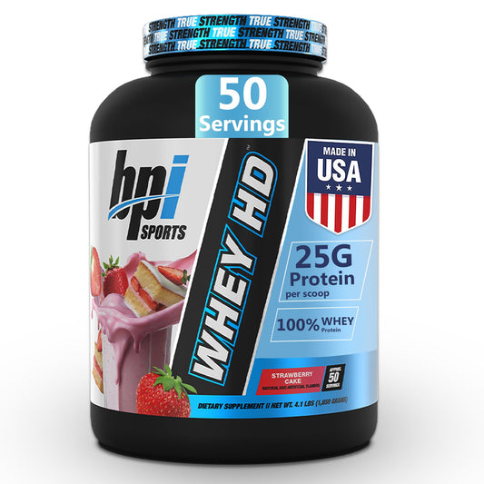 BPI Sports Whey HD bottle front showing premium protein powder