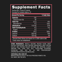 BPI Sports Whey HD measuring cup displaying a 25g protein serving