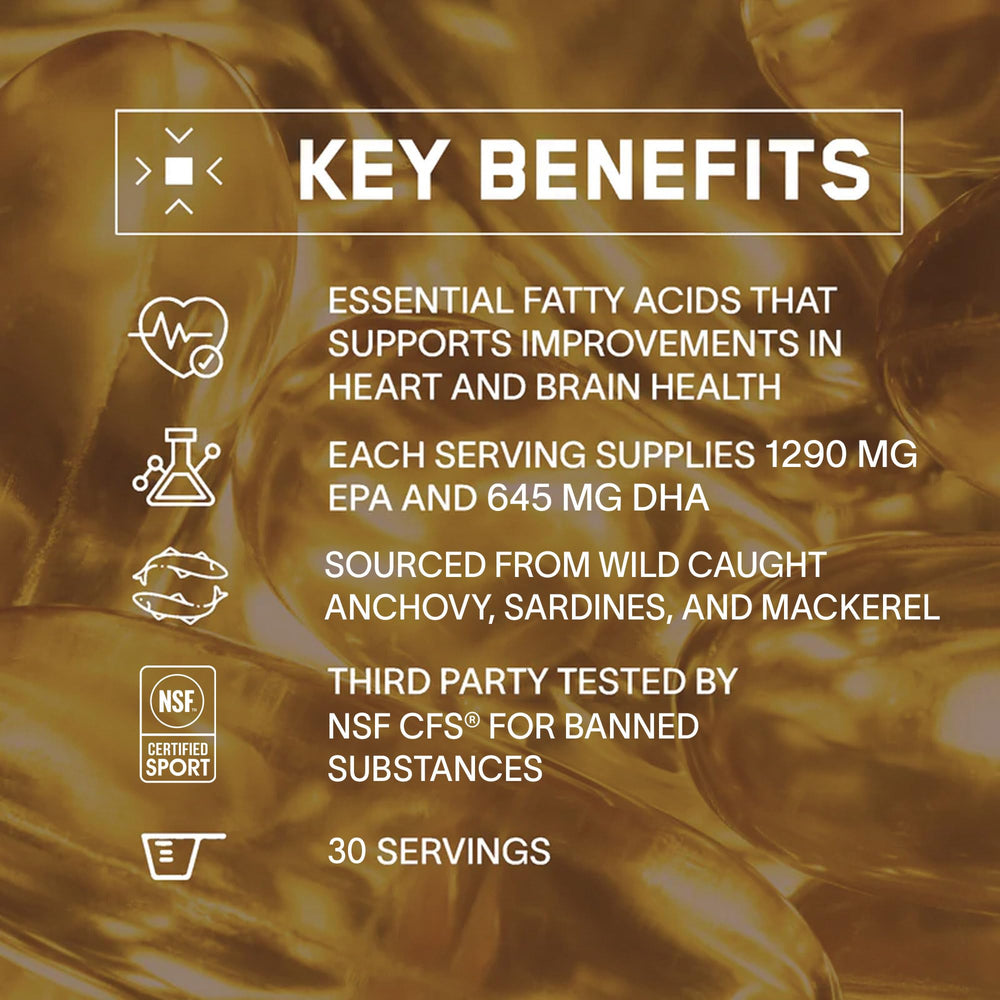 BARE PERFORMANCE NUTRITION ingredient panel showcasing wild-caught fish oil and EPA/DHA content.