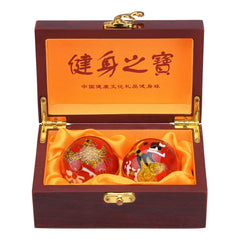 BRABUD Baoding ball with dragon and phoenix pattern in red for sensory focus