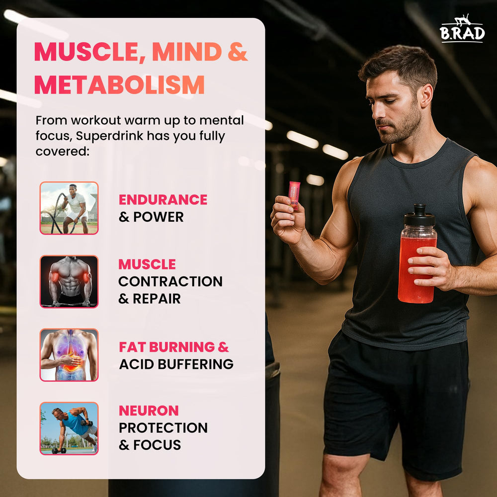 Brad Superdrink during workout boosts hydration and focus