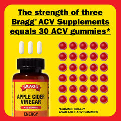 Bragg Energy ACV Capsules pouring servings for convenient daily use.