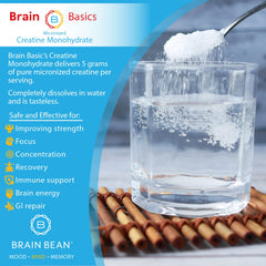 Brain Bean label shows non-GMO and gluten-free benefits