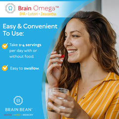 Brain Bean packaging highlights USA-made quality and science-backed formulation