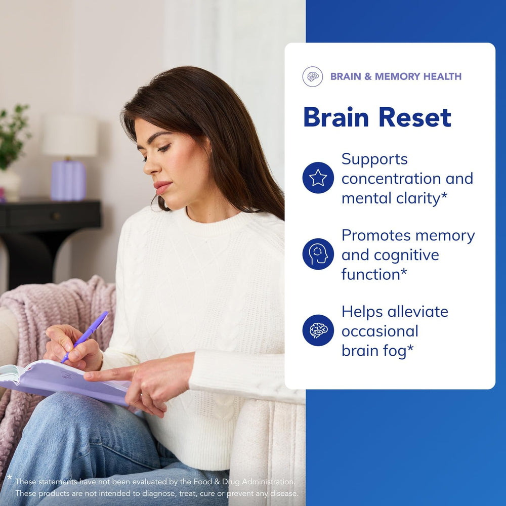 Brain Reset ingredients close-up highlighting riboflavin and phytosome complex