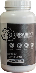 BrainByte Nootropics bottle front view for caffeine-free focus