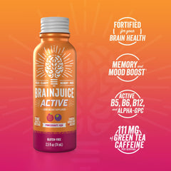 BrainJuice Active flavor illustration of Pomegranate Acai delivering tart refreshment.