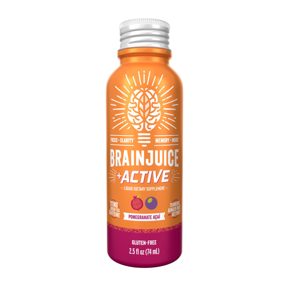 Organic green tea extract and electrolytes in BrainJuice Active aid endurance.