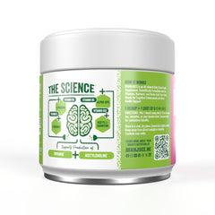 BrainJuice green tea caffeine extract emphasizes natural energy without jitters.