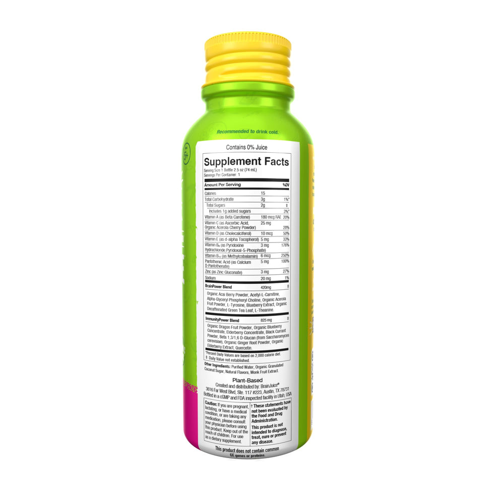 BrainJuice Kids recyclable aluminum packaging indicating sustainability