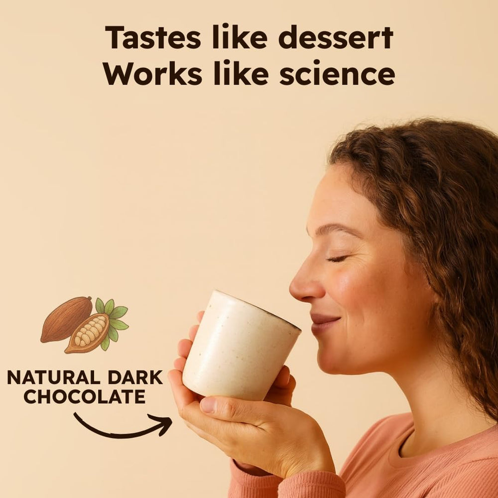 Brainoa Sleep Cocoa cup shows a velvety texture and chocolatey aroma.