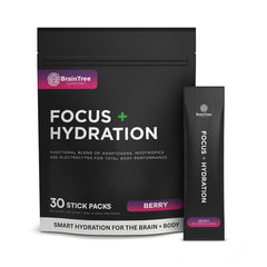 BrainTree Nutrition Focus + Hydration berry stick pour for on-the-go focus