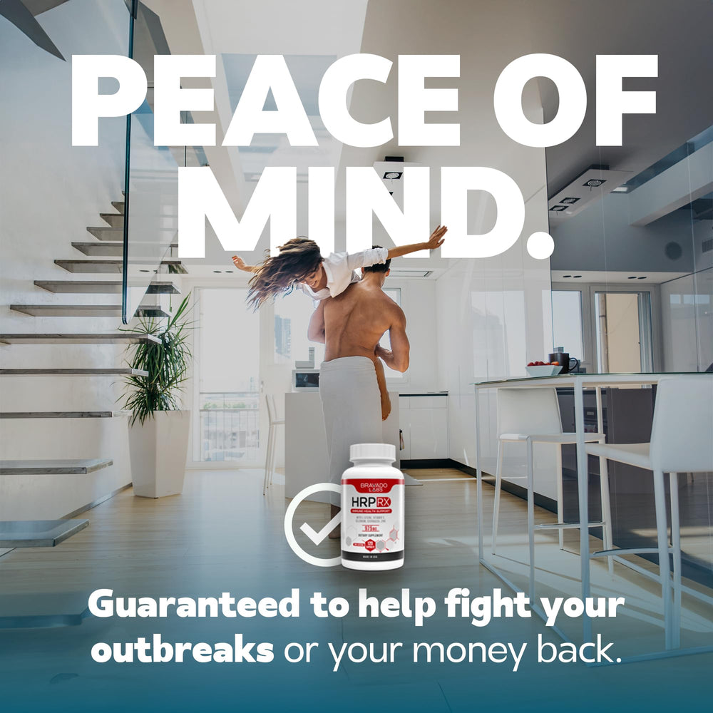 Bravado Labs L-Lysine capsules allergen-free packaging highlights clean ingredients.