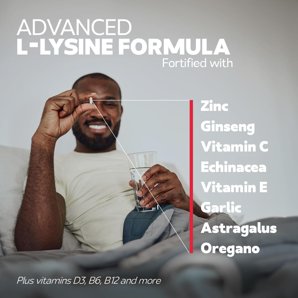 Bravado Labs L-Lysine capsules made in USA bottle ready for daily use.