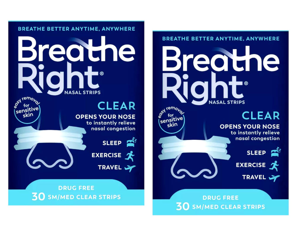 Close-up of Breathe Right nasal strip for gentle skin-friendly support