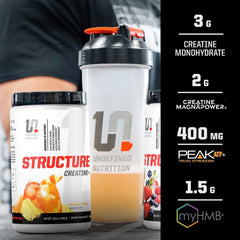 Brian Shaw Structure Creatine+ label reflects elite athlete formula for performance.