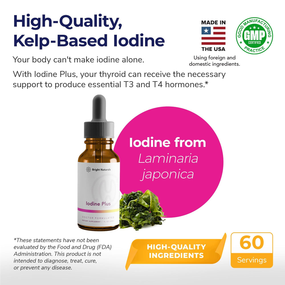 Bright Naturals Iodine Plus packaging shows single-pack option for easy start.