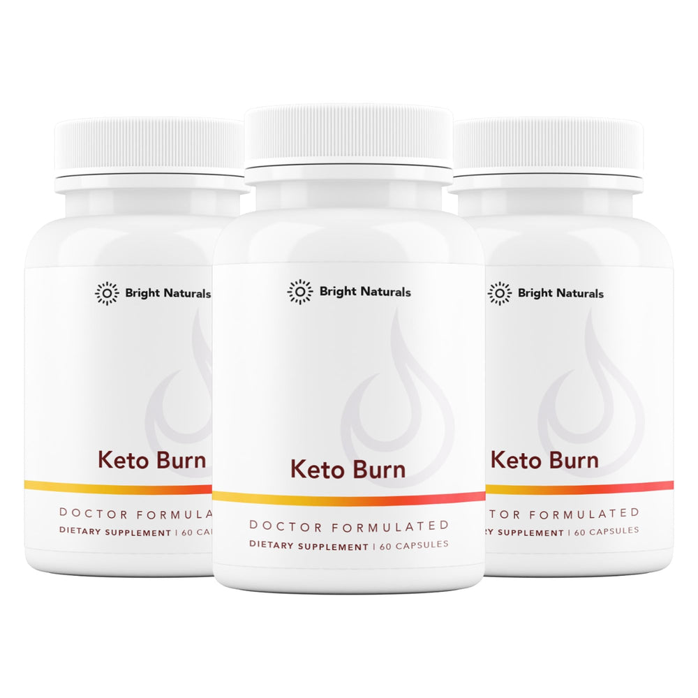 Bright Naturals Keto Burn bottle with capsules for convenient energy support.