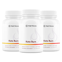 Bright Naturals Keto Burn bottle with capsules for convenient energy support.