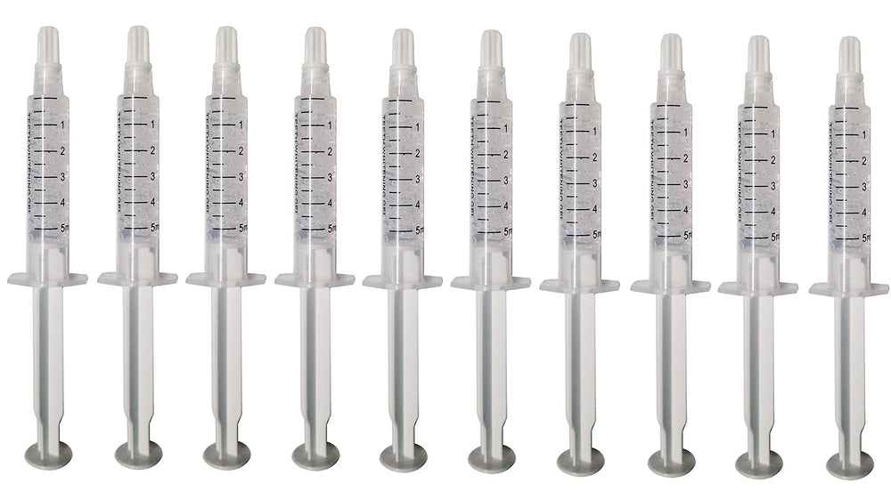Bright White Smiles 35% gel refill syringe for at-home whitening.