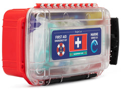 BrightCare case with transparent lid enables quick access during boating safety checks.