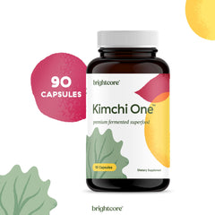 Brightcore Kimchi One vegan capsules designed for everyday gut balance.