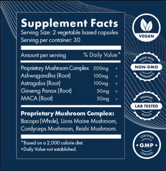 Brilliant Blends Adapt jar with clear vegan, non-GMO labeling.