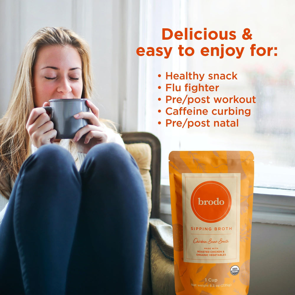 Brodo organic ingredients label emphasizes clean, GMO-free broth