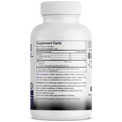 Bronson CLA 3000 softgels closeup showing capsules designed for non-stimulating support