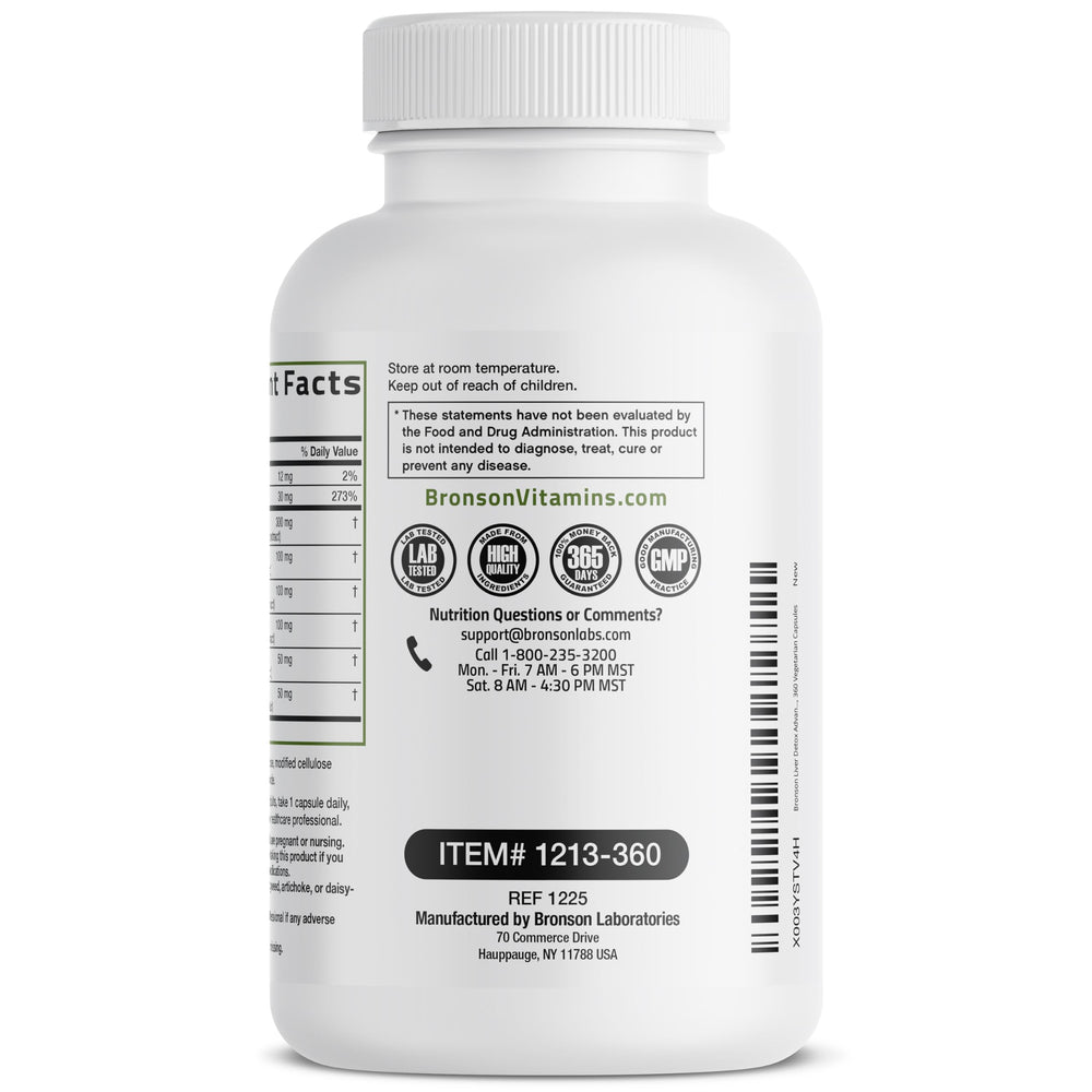Vegan-friendly Bronson Liver Detox capsules suitable for plant-based diets.